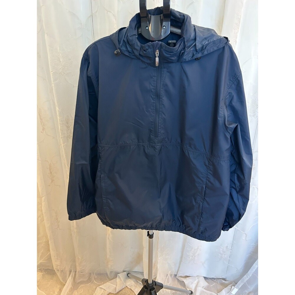 Acuity Men's Blue Pullover 1/4 zip, Windbreaker, Zip Out Hood XL, Golf, Rain
